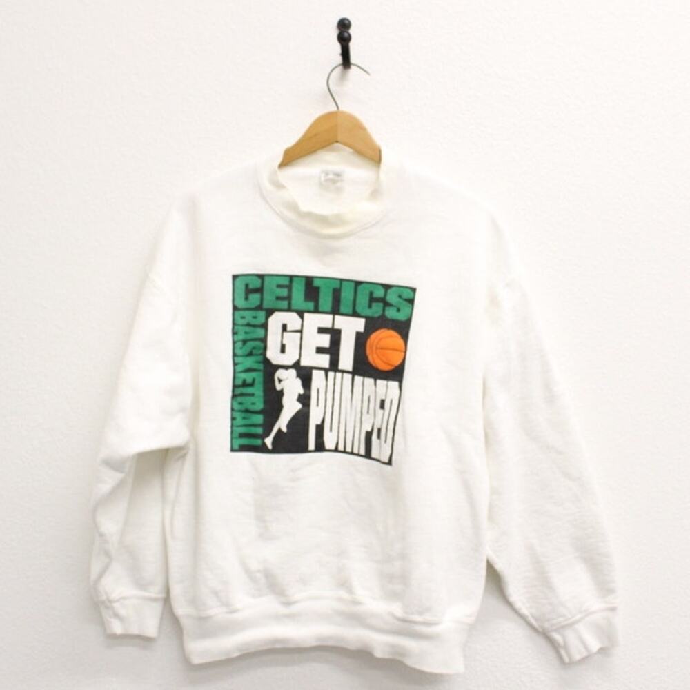 Vintage Boston Celtics Basketball Get Pumped Sweatshirt Large